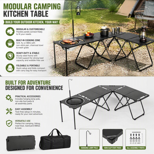 Tactical folding camping - camping, table