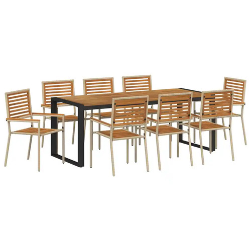 Garden dining set poly - set, rattan